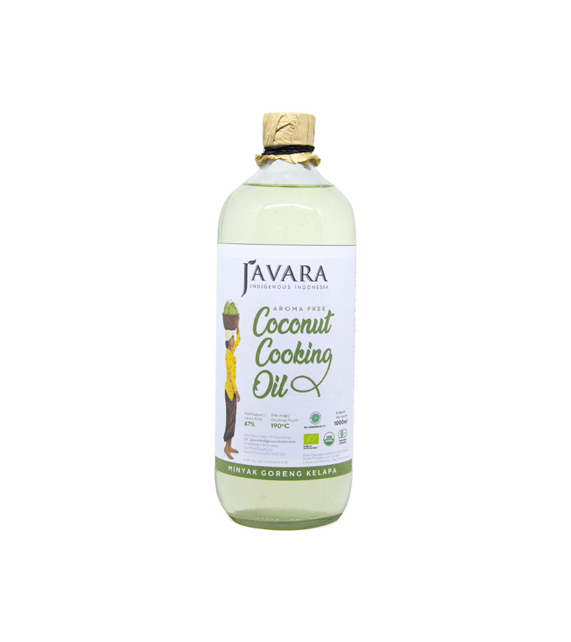 Javara Organic  Coconut Cooking Oil Glass Bottle 1 Lt